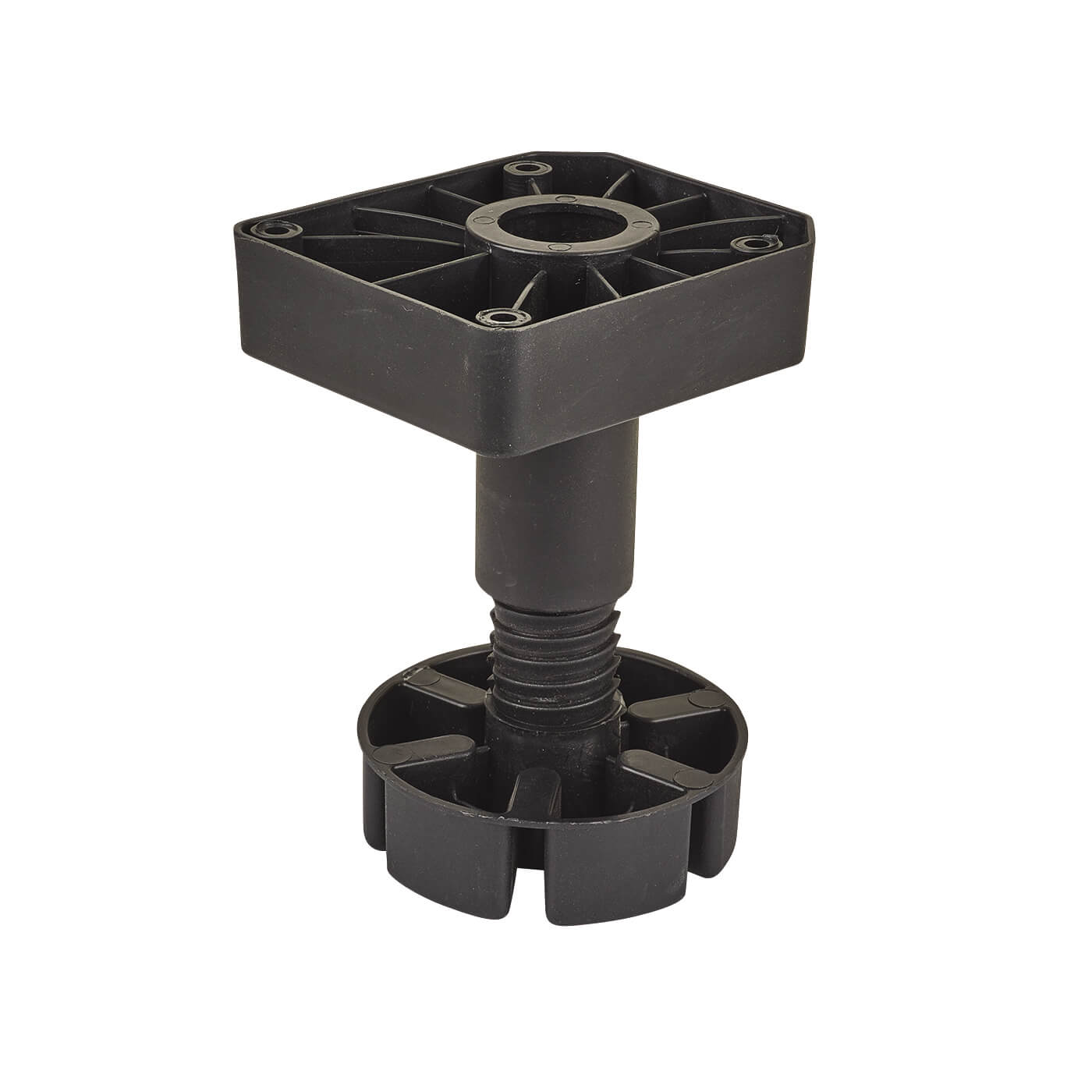 Square Adjustable Cabinet Furniture Plinth Legs - 90-120mm - Plastic - Pack of 4 - view 5
