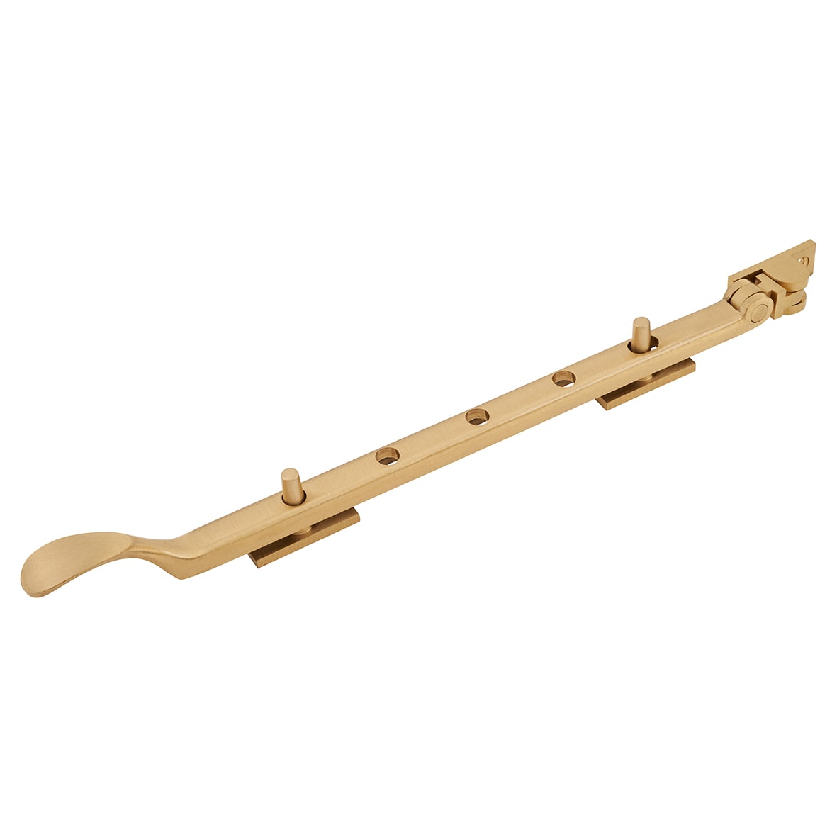 Victorian Casement Window Stay - 12"/300mm Length - Satin Brass - view 2