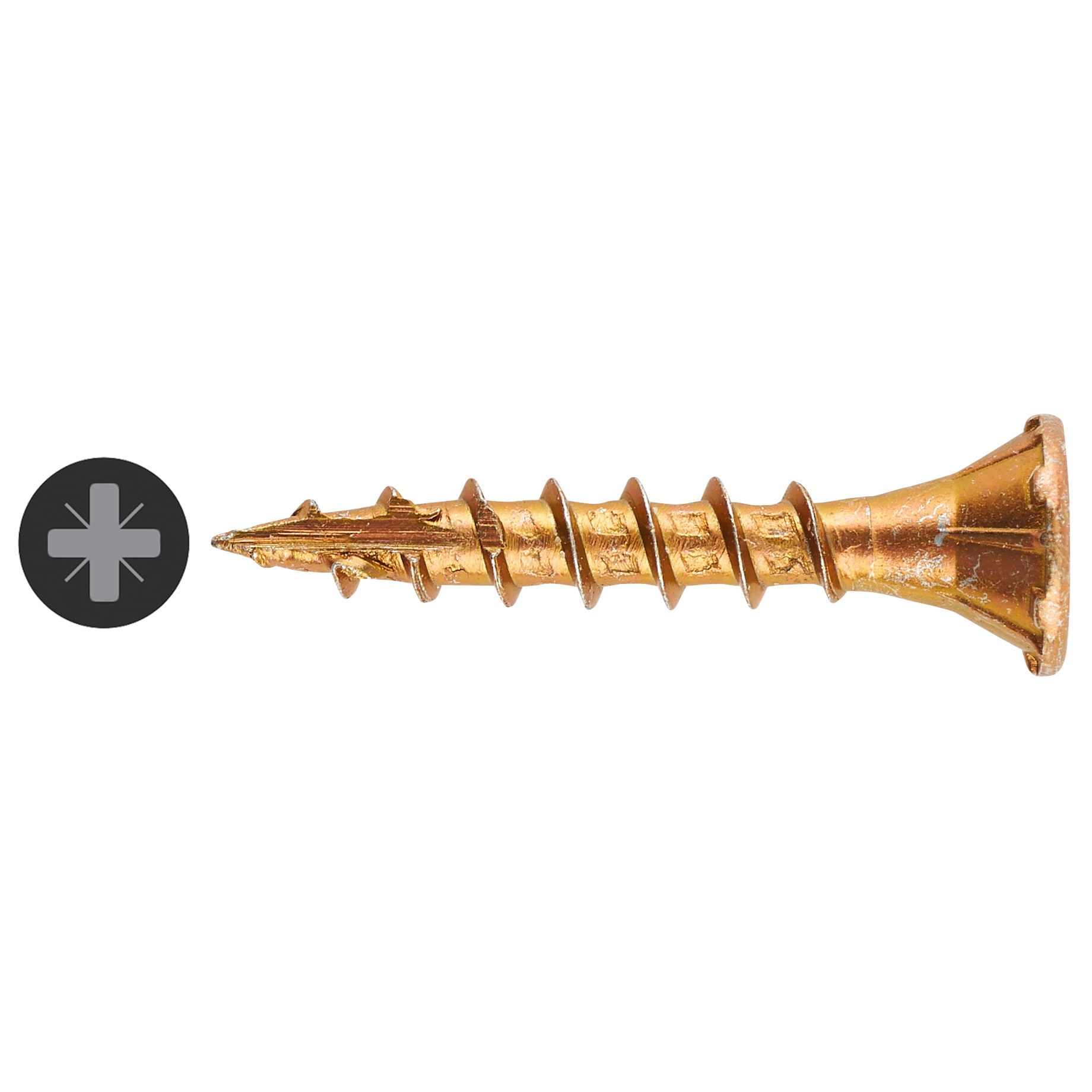 Cutter Pozi Countersunk Wood Screws Tub - 4.0 x 25mm - Yellow Zinc - Pack of 1600 - view 3