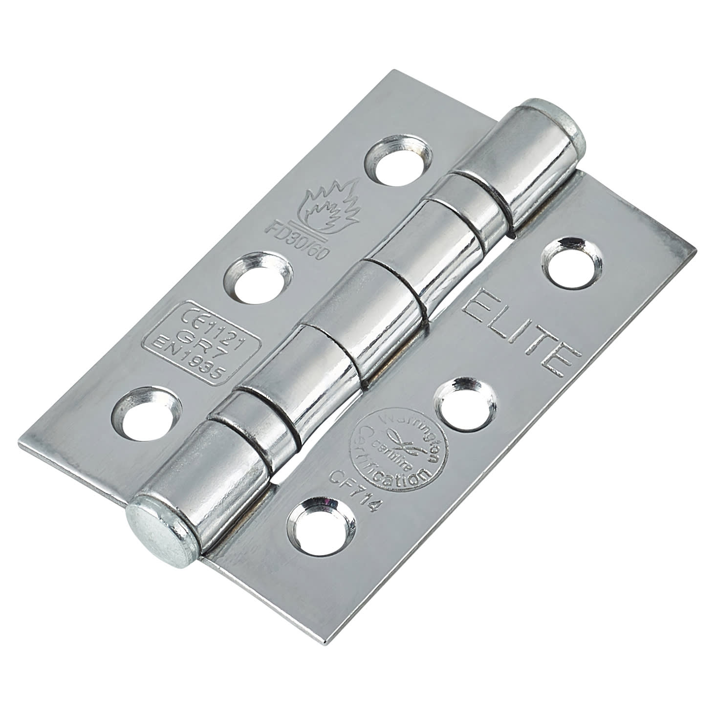Tubular Latch Pack - 76mm Case - 57mm Backset - 2 x Fire Rated Ball Bearing Hinges - Polished Chrome - view 4