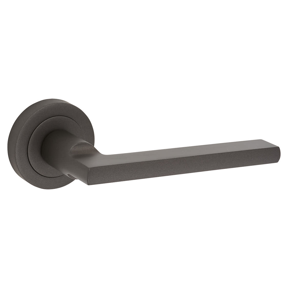 Matt Bronze Door Handles on Round Rose - Trentino Range - view 2