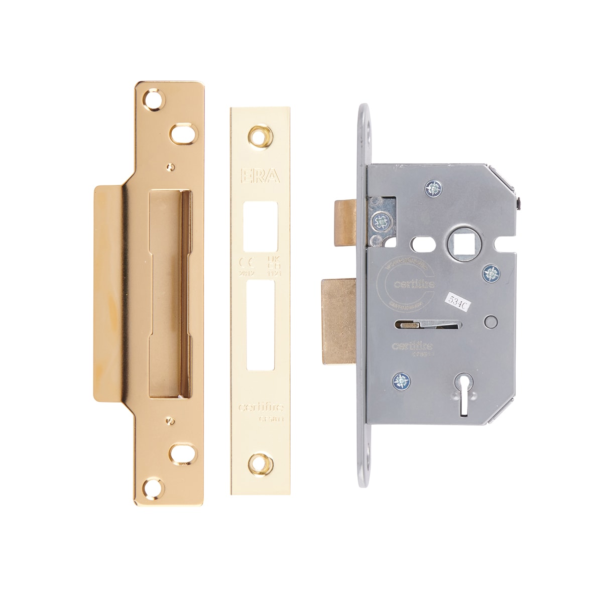 Viscount Bolt Through 5 Lever Sashlock - 64mm Case - 44mm Backset - Polished Brass - view 2