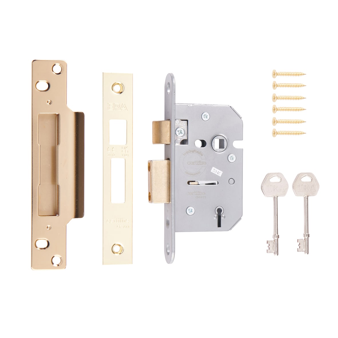Viscount Bolt Through 5 Lever Sashlock - 64mm Case - 44mm Backset - Polished Brass - view 3