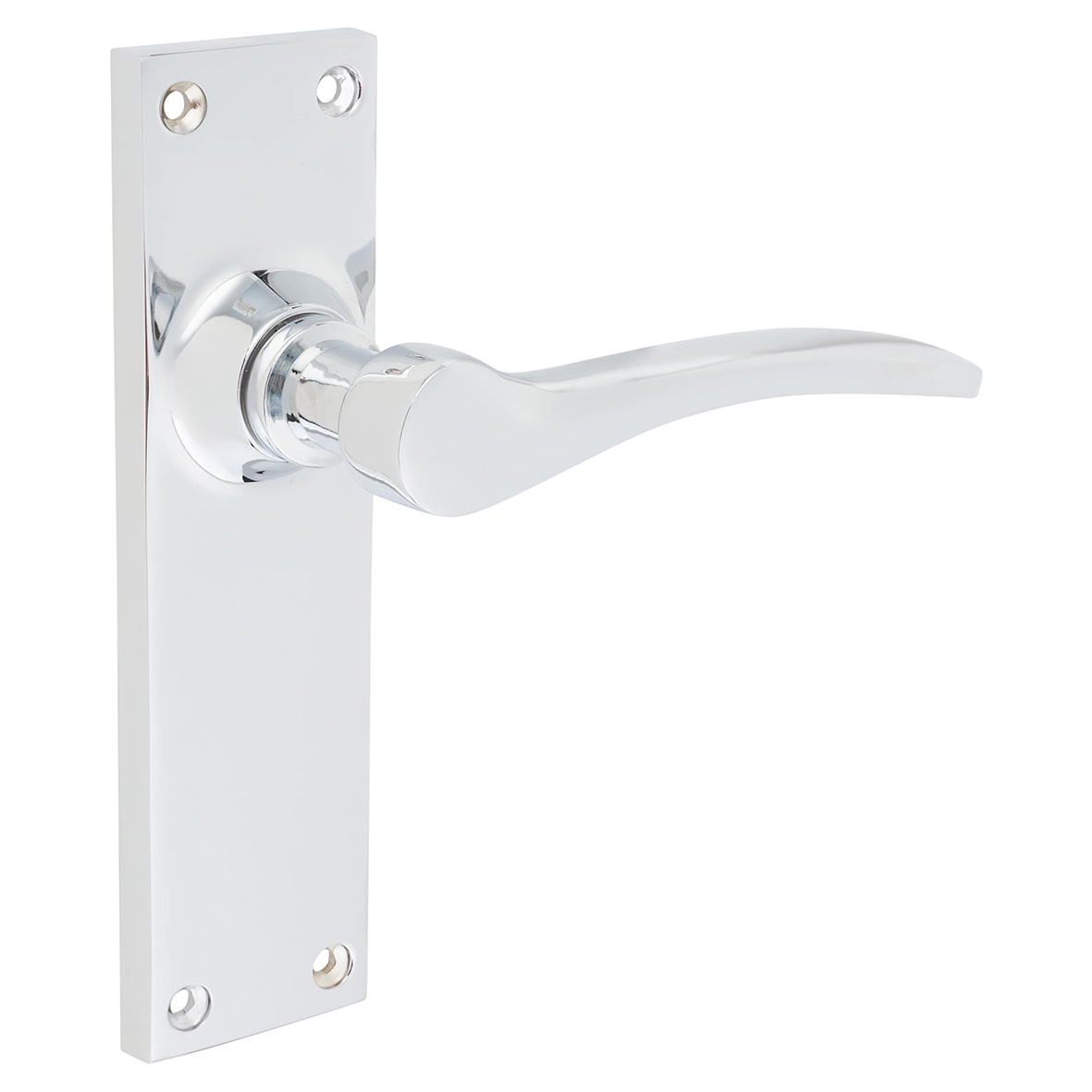 Polished Chrome Latch Door Handles - Buckingham Range - 152 x 41mm - view 2