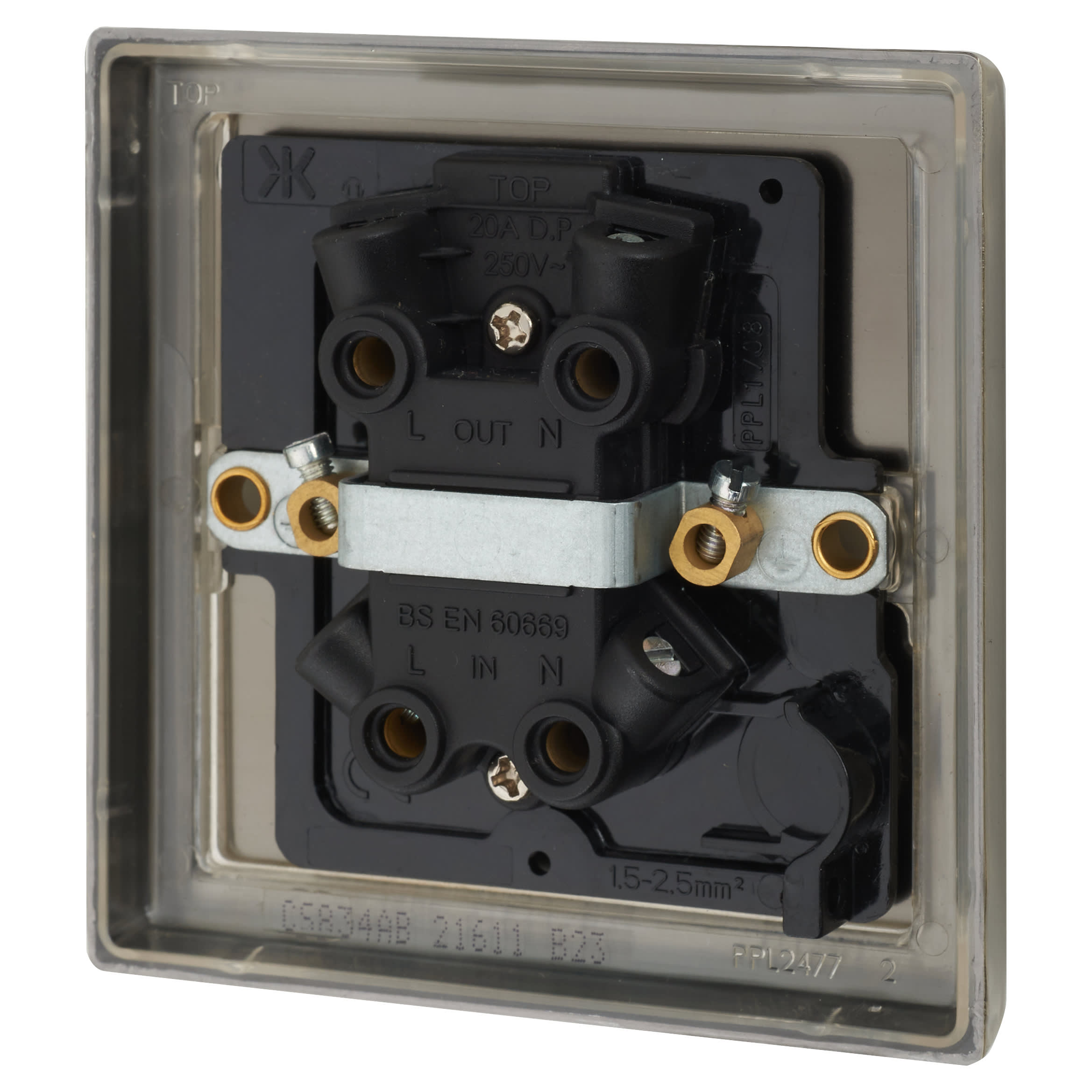 20A 1 Gang Double Pole Appliance Switch - Antique Brass - view 3