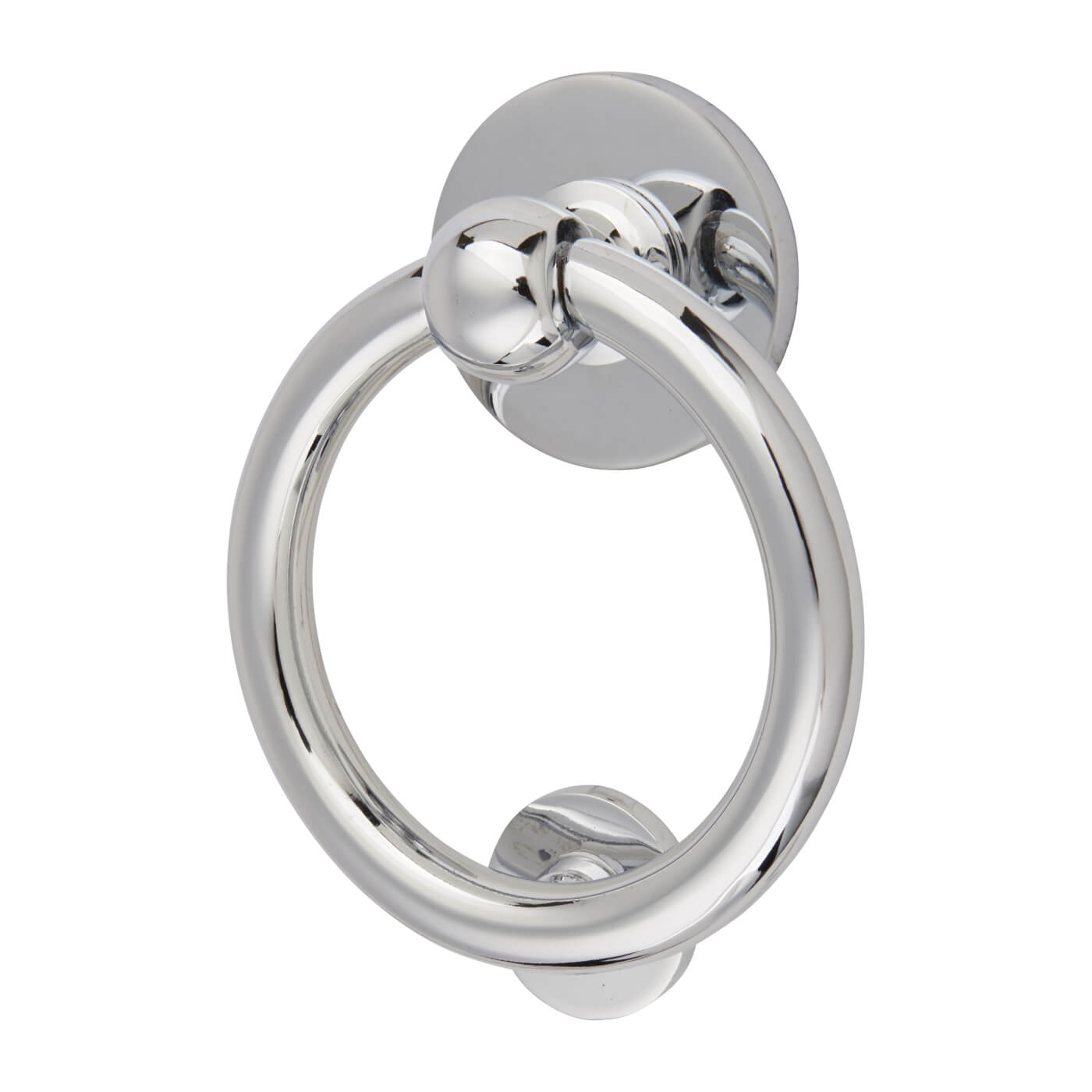 Ring Door Knocker - Polished Chrome - 100 x 100mm - view 2