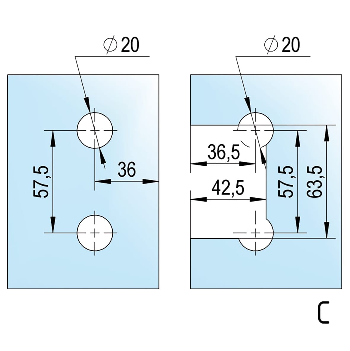 Bilbao Select Glass to Glass Shower Hinge - 90° - 8-12mm Glass - Polished Chrome - view 2