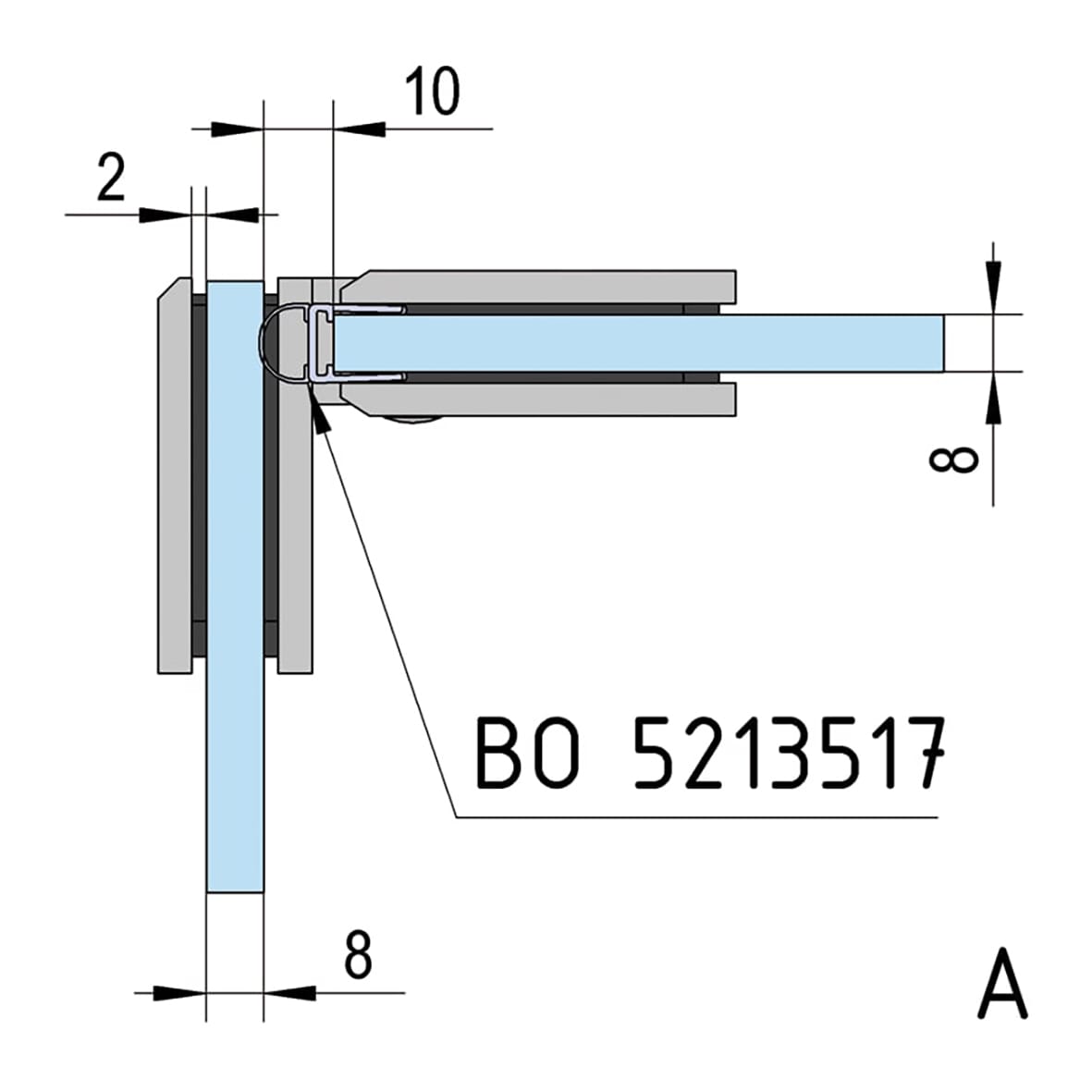 Bilbao Select Glass to Glass Shower Hinge - 90° - 8-12mm Glass - Polished Chrome - view 3