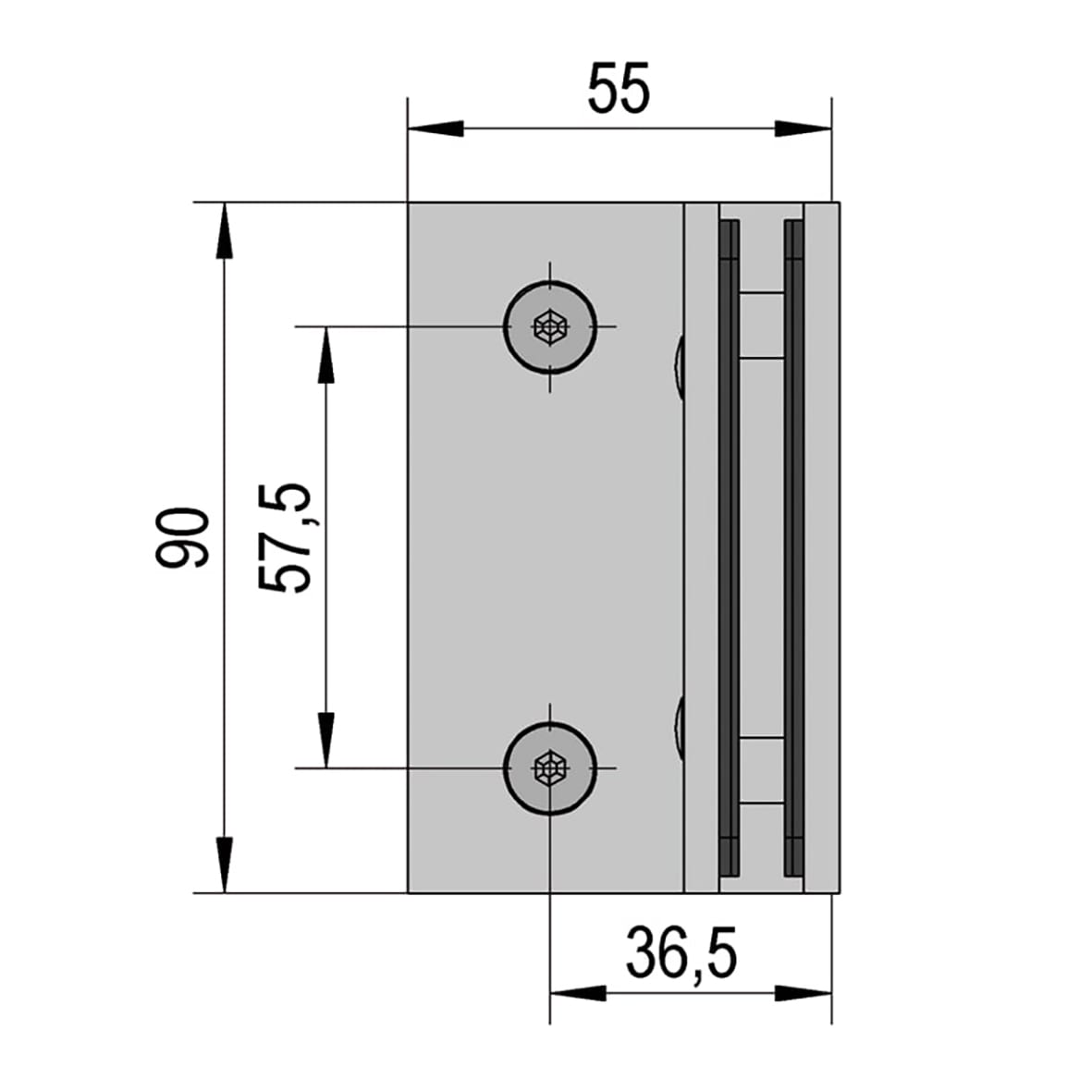 Bilbao Select Glass to Glass Shower Hinge - 90° - 8-12mm Glass - Polished Chrome - view 6