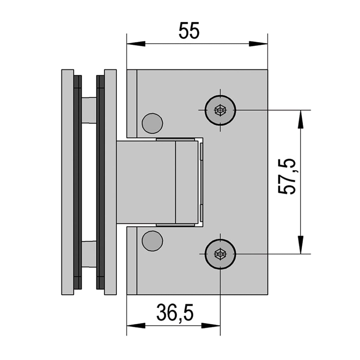 Bilbao Select Glass to Glass Shower Hinge - 90° - 8-12mm Glass - Polished Chrome - view 7