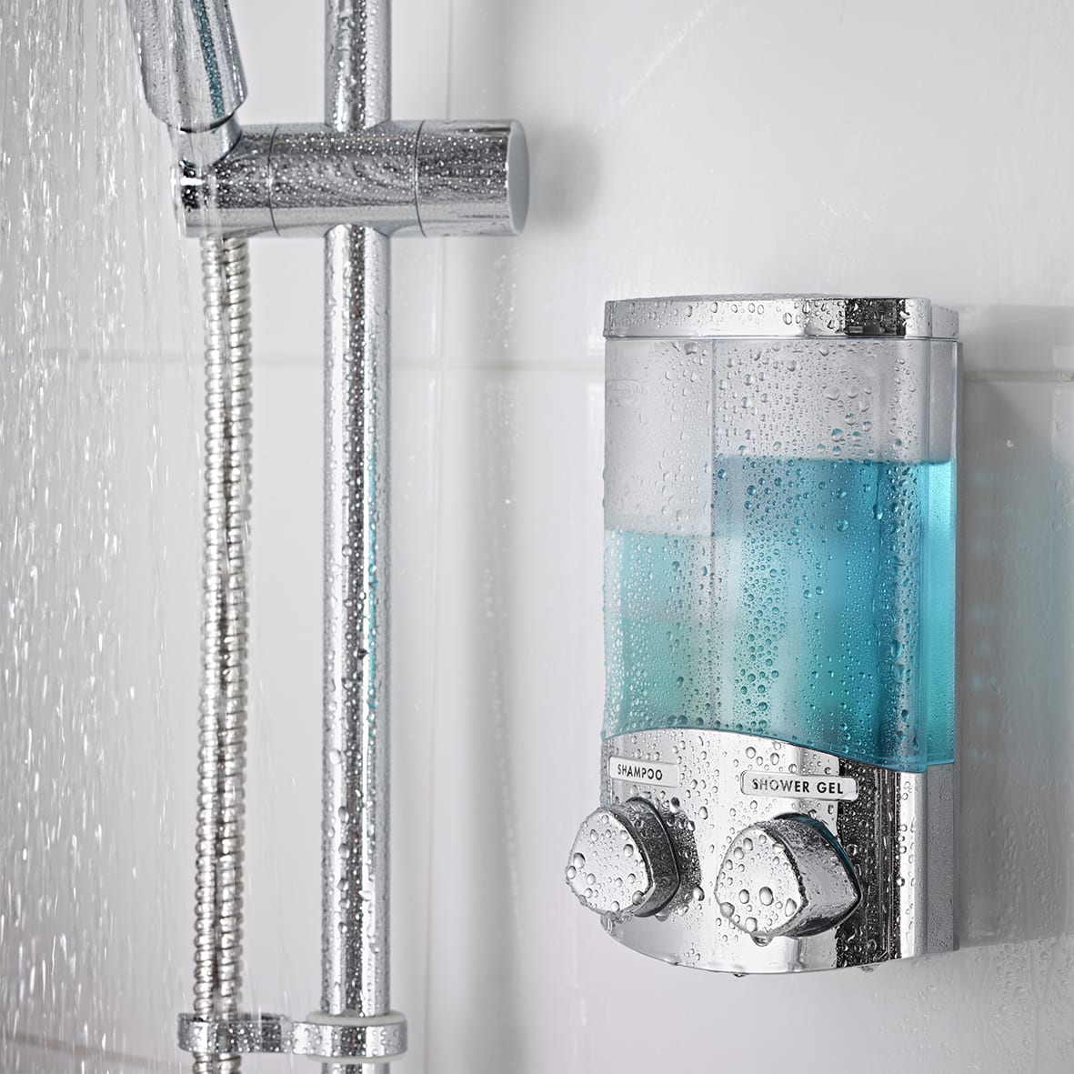 Euro Wall Mounted Duo Soap Dispenser - 130 x 80 x 200mm - Chrome - view 4