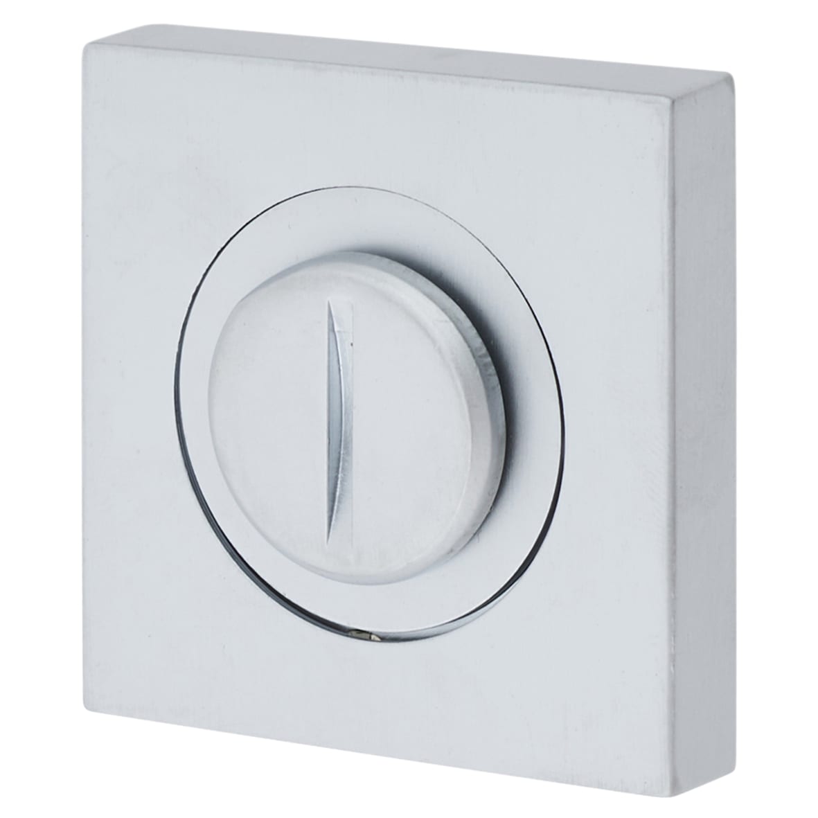 Brass Square Bathroom Turn & Release - 50mm Diameter - Satin Chrome - view 3
