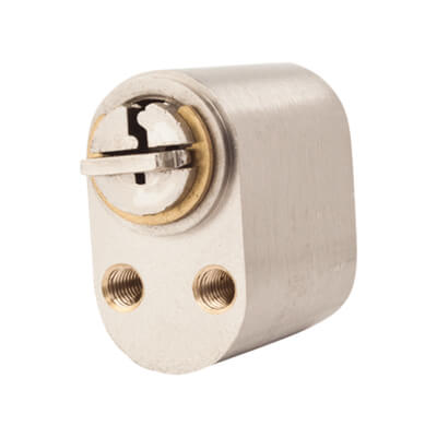 6 Pin Scandinavian Oval Cylinder - Internal and External - Anti Drill - Polished Nickel - view 3