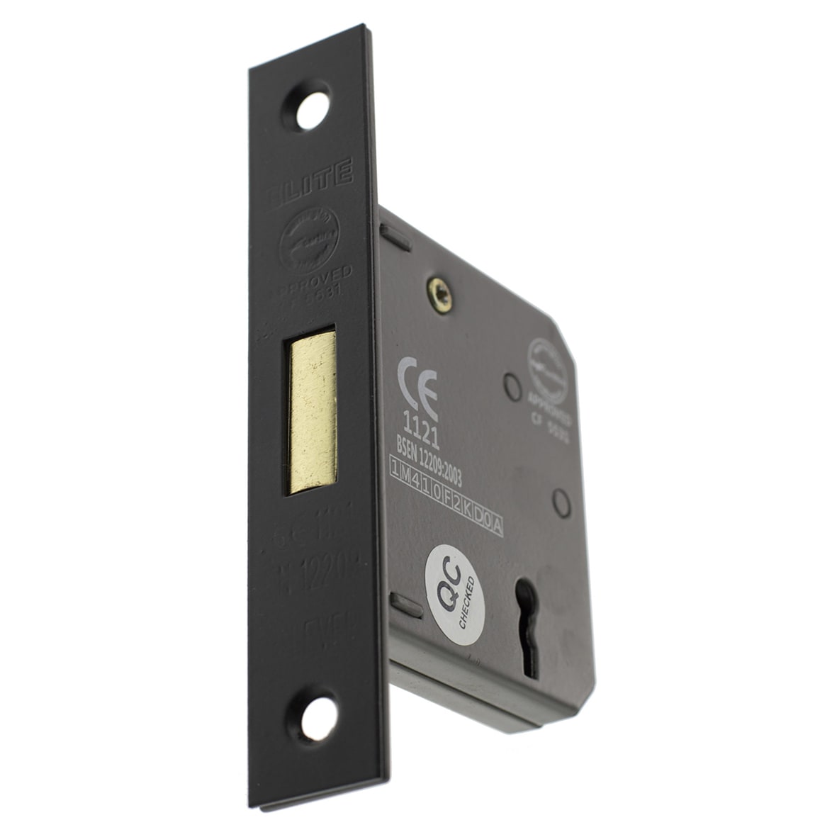 3 Lever Deadlock - 77mm Case - 57m Backset - Matt Black - view 3