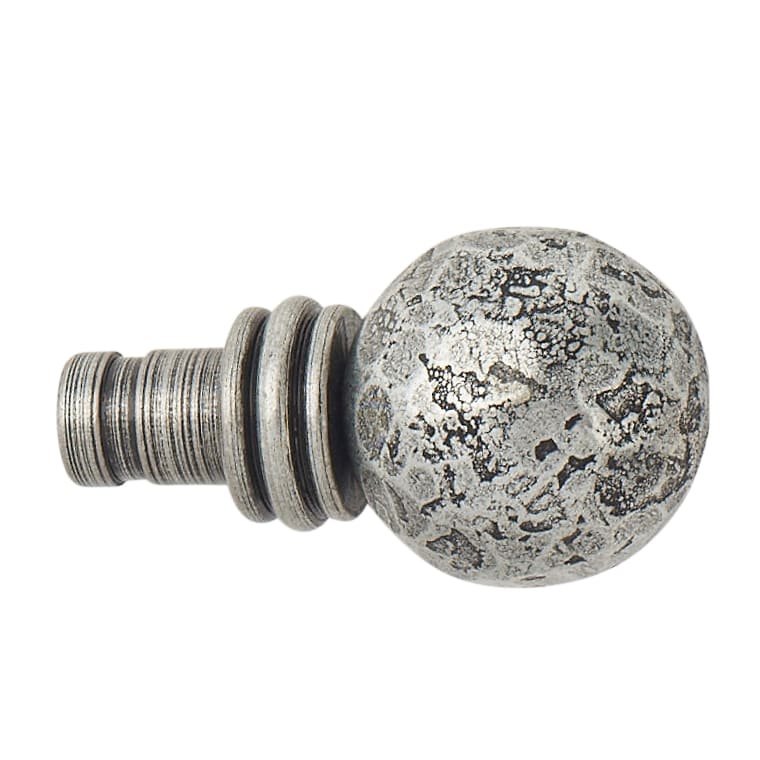 Beaten Ball Curtain Finials - Pewter - view 2