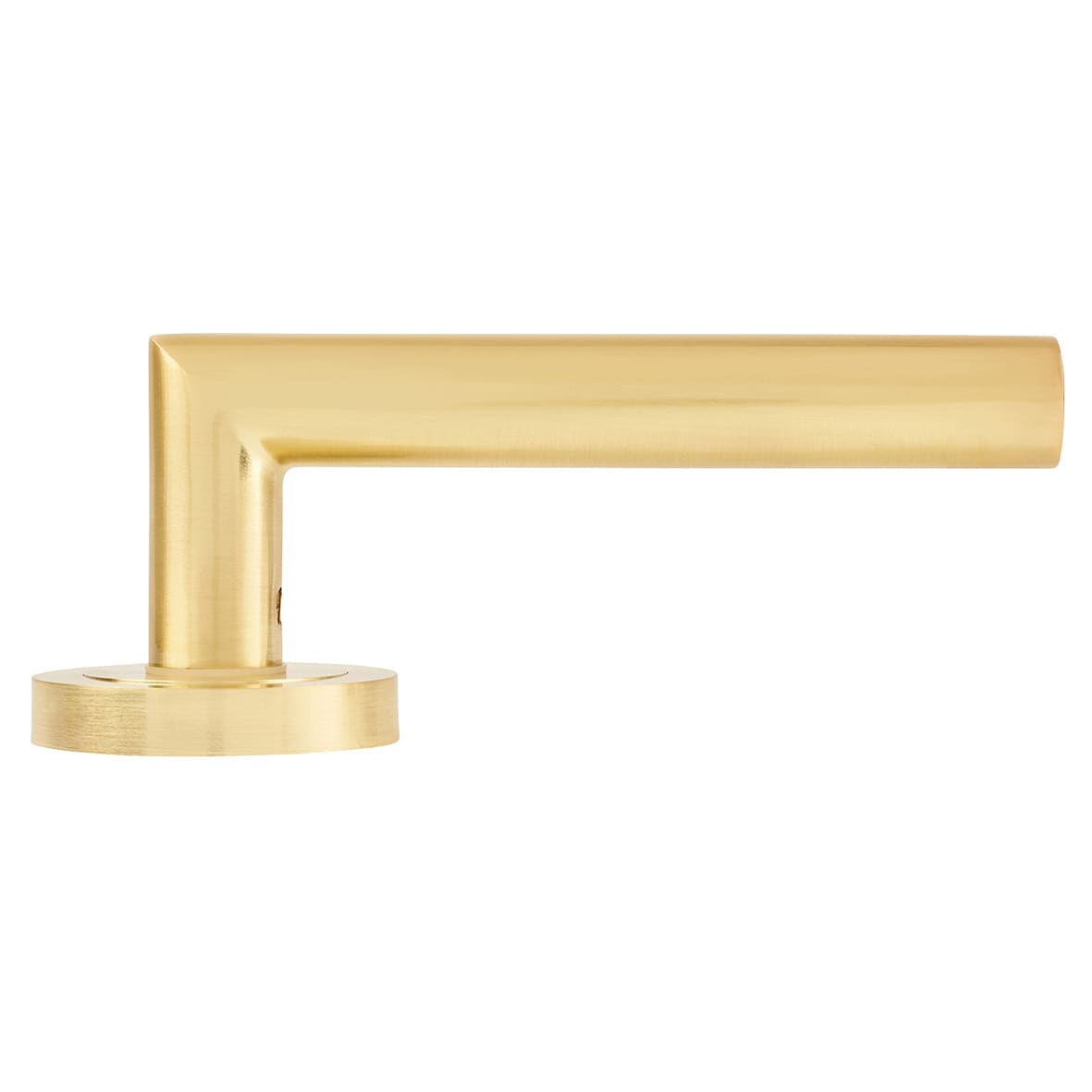 Satin Brass Door Handles on Round Rose - Emily Range - view 6