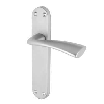 Satin Chrome Latch Door Handles - Verona Range - 182 x 39mm - view 2