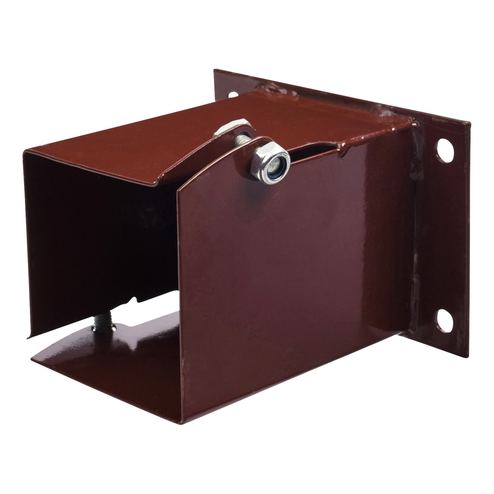Flush Fit Bolt Down Fence Post Shoe - Bolt Secure - 100 x 100mm - Oxide Red - view 3