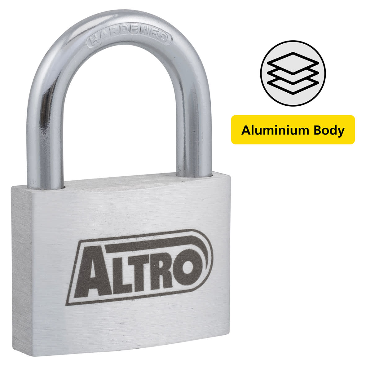 Aluminium Padlock - 60mm Body - 34.5 x 35mm Shackle - Keyed to Differ - view 2