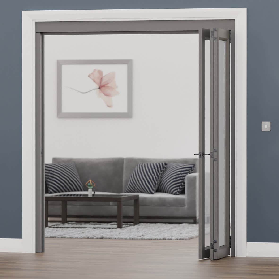 Interfold 50F Bi-Folding Door Kit - 5 Door - Polished Brass - view 3
