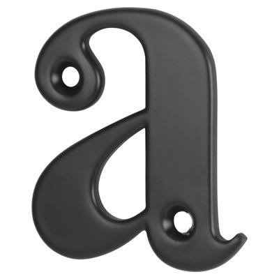 55mm Screw Fix Door Letter - a - Black - view 2