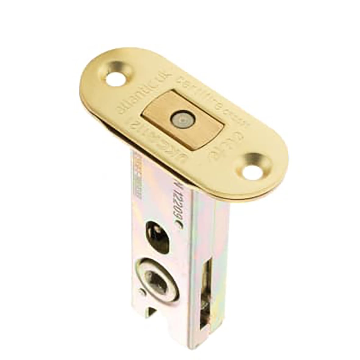Fire-Rated Bolt Through Tubular Bathroom Deadbolt - 78mm Case - 57mm Backset - Radius - Sat Brass - view 2