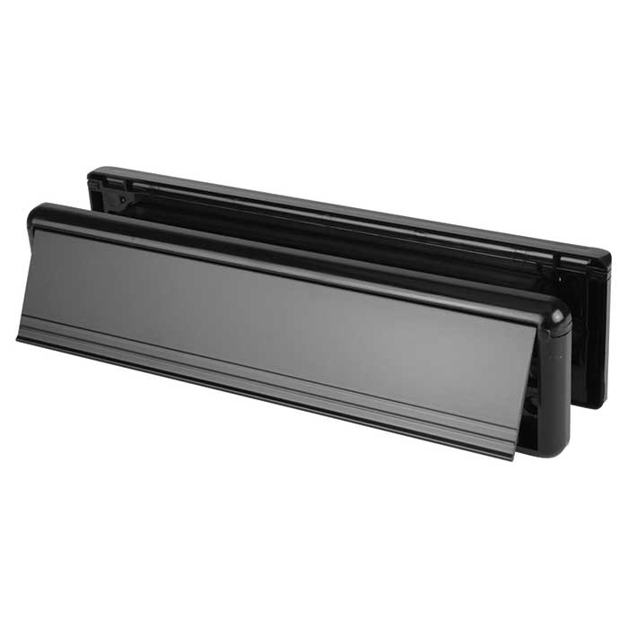 Seal Letter Plate - 265 x 70mm - Door Thickness 20-40mm - Black - view 2
