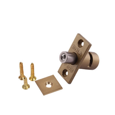 Bramah Rola Solid Brass Retractable Egress Sash Window Stop - 22 x 16mm - Satin Brass - view 2