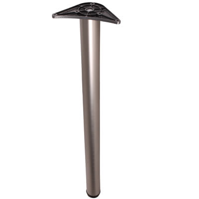 Round Adjustable Worktop Support Breakfast Bar Table Leg - 60 x 870-895mm - Brushed Nickel - view 2
