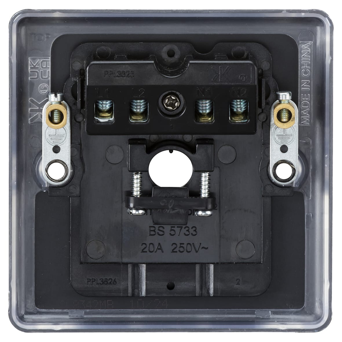 20A Round Edge Flex Outlet Plate - Matt Black - view 2