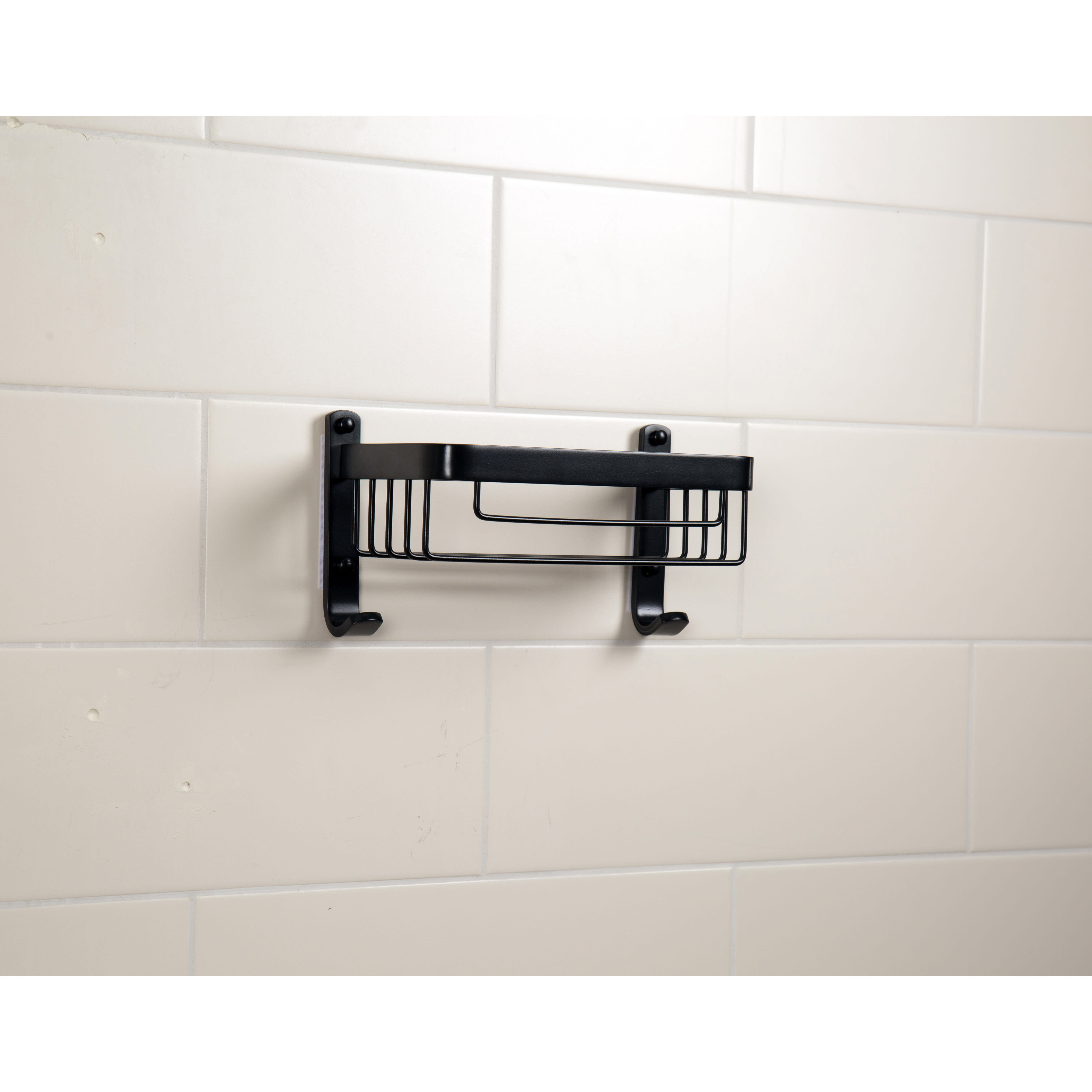 Wirework Large Shower Soap Dish Basket - 256 x 140 x 127mm - Matt Black - view 3