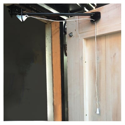 Cord Operated Door Holder - Garage Door - 610mm Length - Black Japanned - view 2