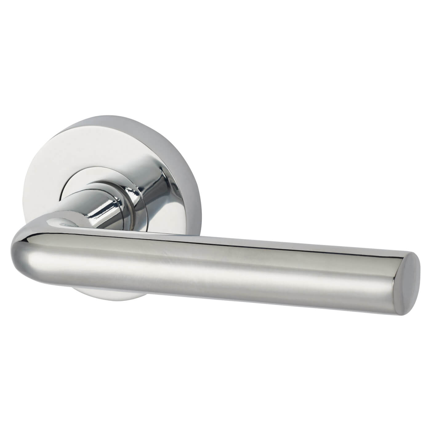 Polished Chrome Door Handles on Round Rose - Riva Range - view 2