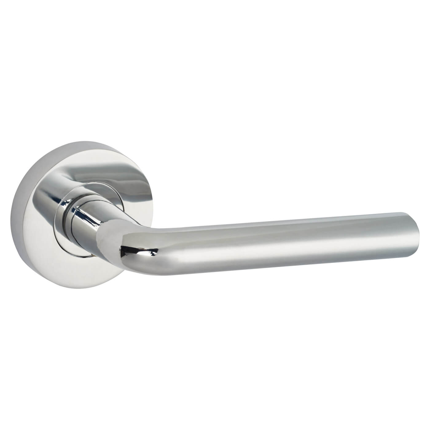 Polished Chrome Door Handles on Round Rose - Riva Range - view 3