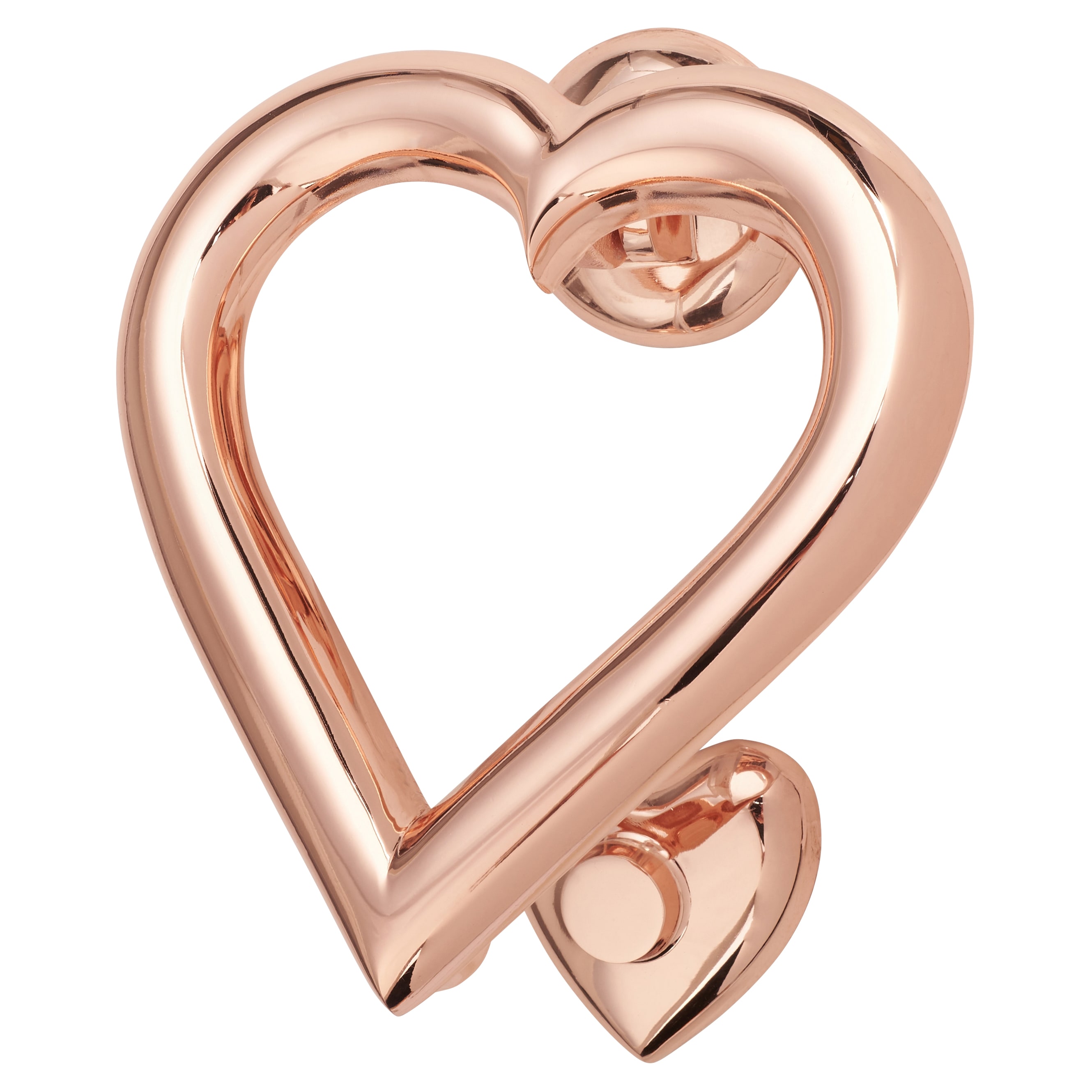 Heart Door Knocker - Polished Copper - 120 x 110mm - view 2