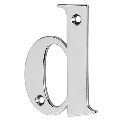 77mm Screw Fix Door Letter - d - Bright Chrome - view 2