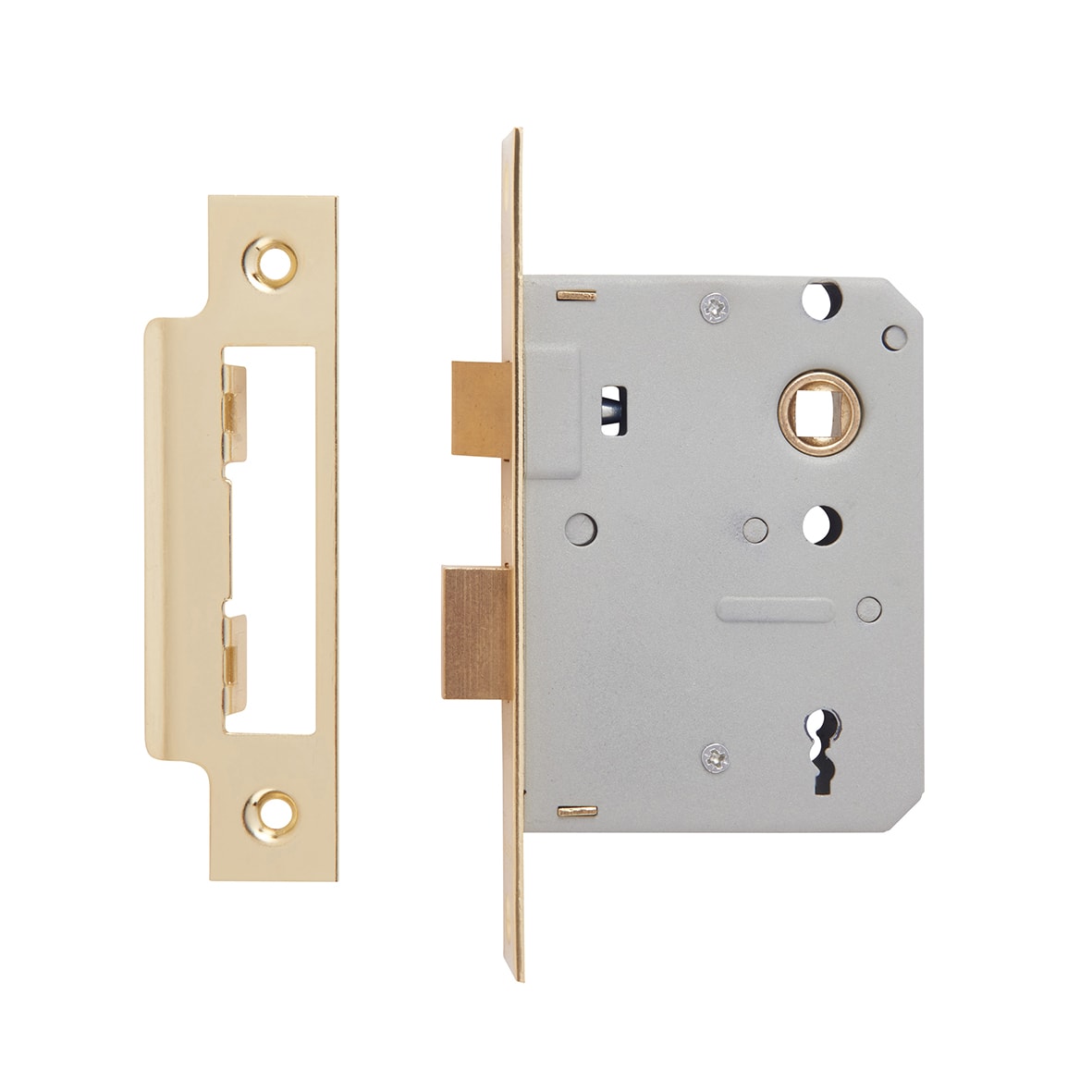 3 Lever Sashlock - 76mm Case - 56mm Backset - Polished Brass - view 3