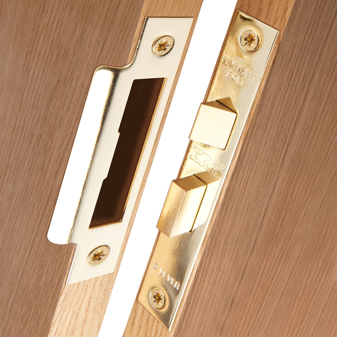 3 Lever Sashlock - 76mm Case - 56mm Backset - Polished Brass - view 5