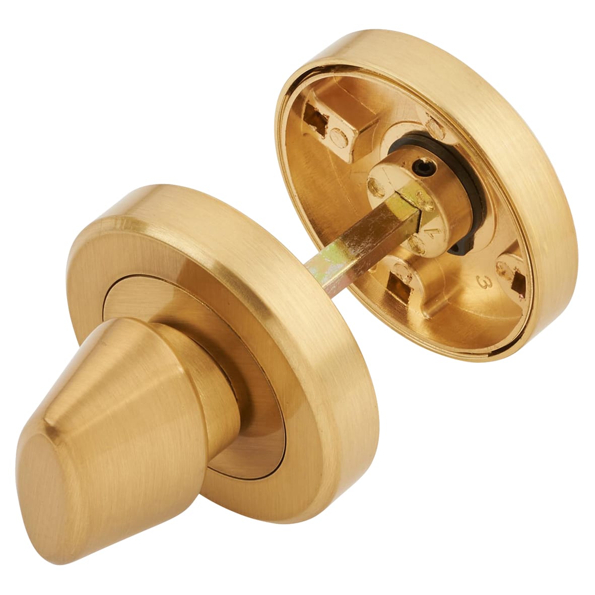 Brass Bathroom Turn & Release - 50mm Diameter - Oval - Satin Brass - view 4
