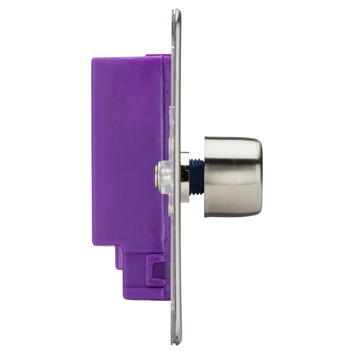 5-150W 4 Gang 2 Way Push On/Off Rotary Flat Intelligent LED Dimmer - Brushed Chrome - view 3