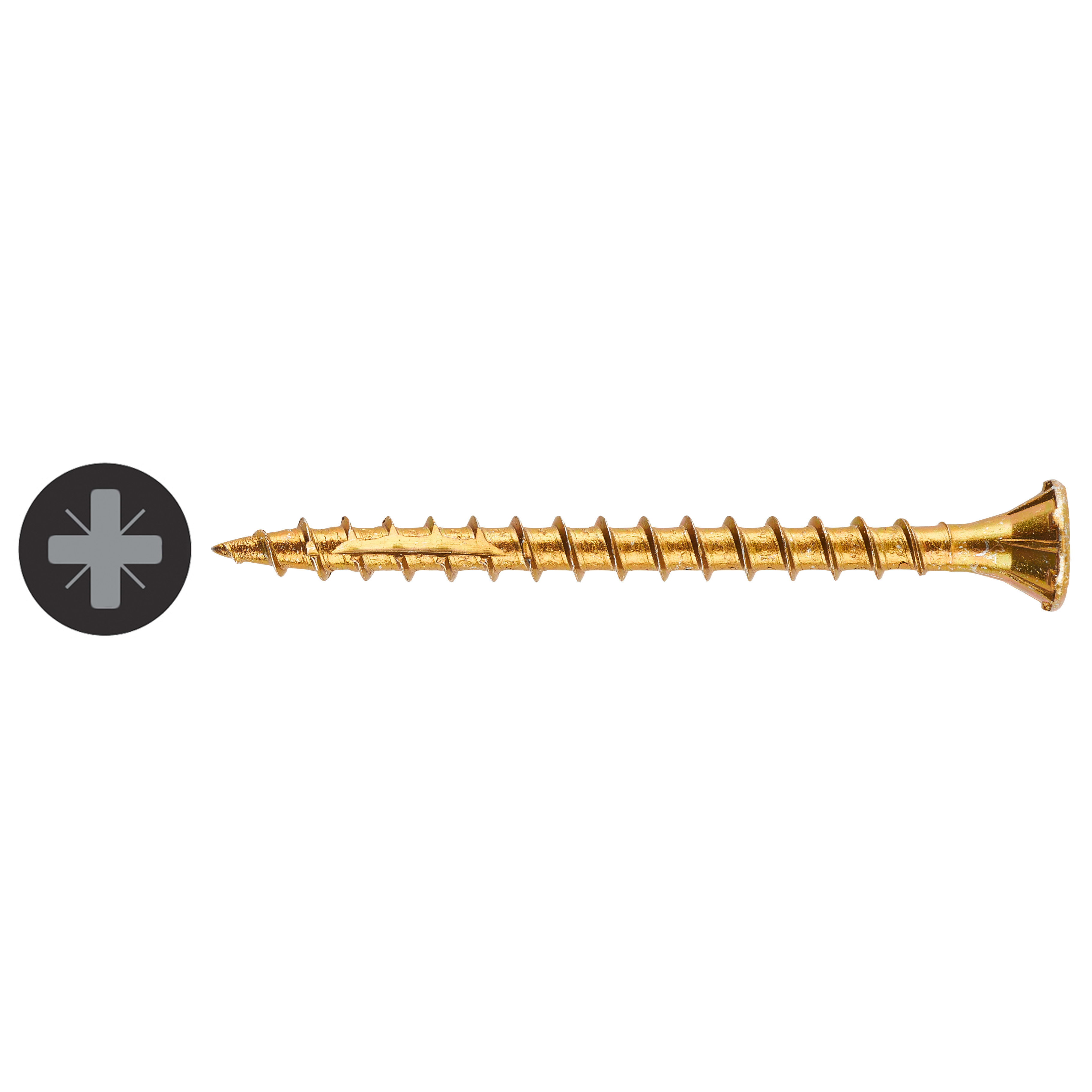 Cutter Pozi Countersunk Wood Screws Tub - 4.0 x 50mm - Yellow Zinc - Pack of 900 - view 3