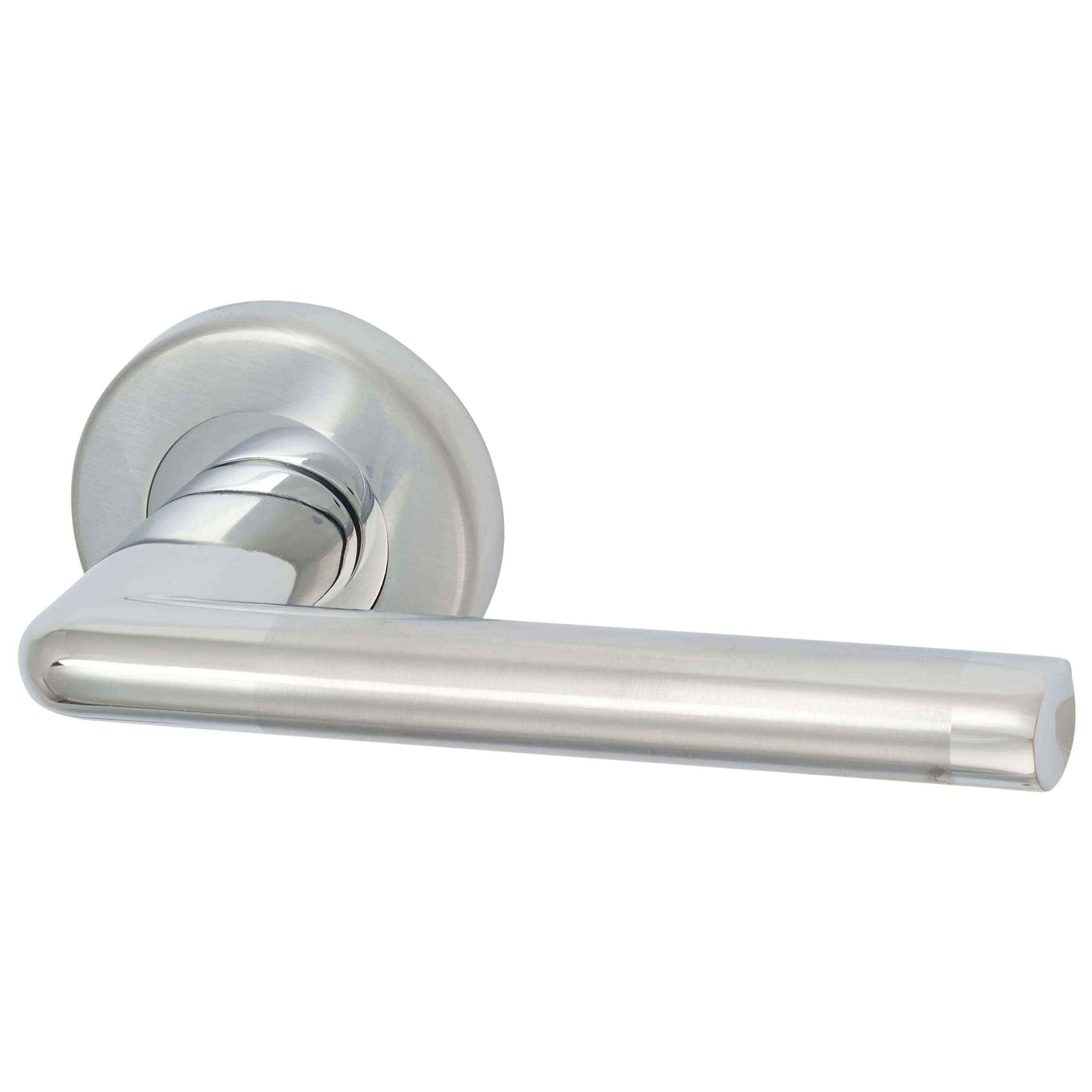 Polished/Satin Chrome Door Handles on Round Rose - Lena Range - view 2