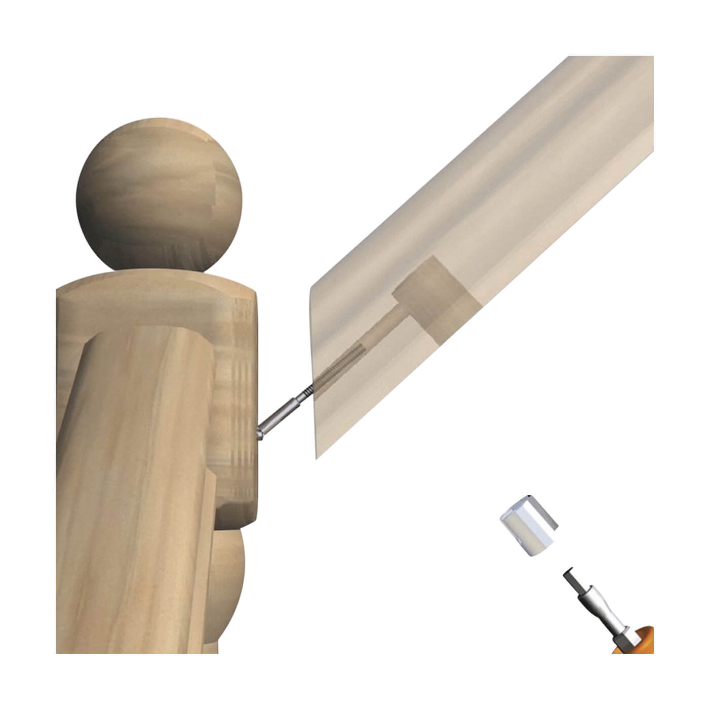 550 Half Mitre Stair Handrail Connector - 8 x 135mm - view 3