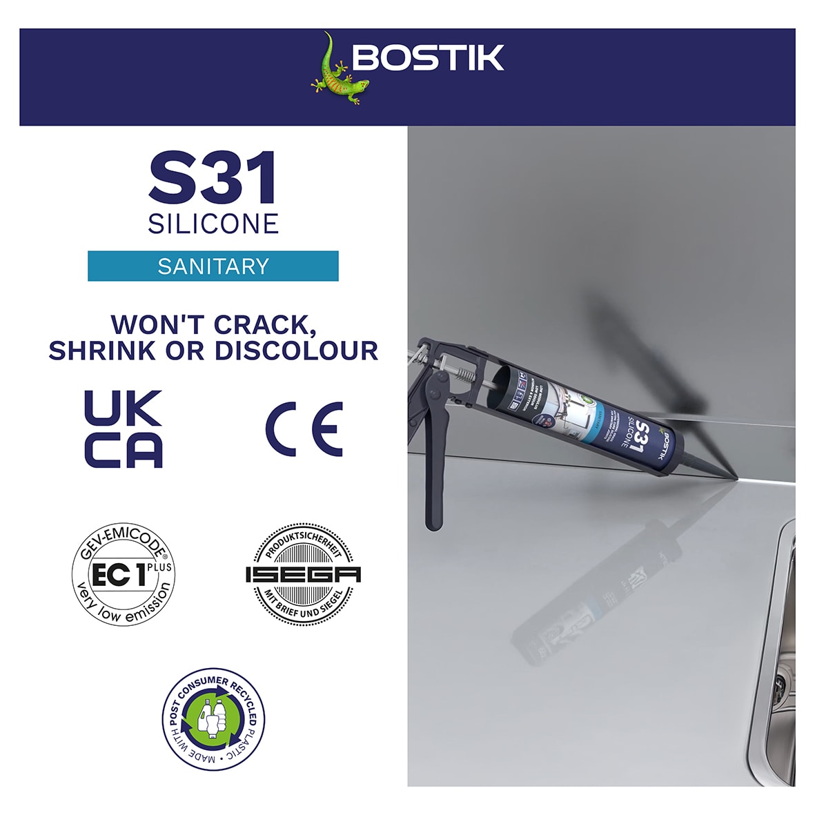S31 Neutral Sanitary Sealant - 310ml - White - view 4