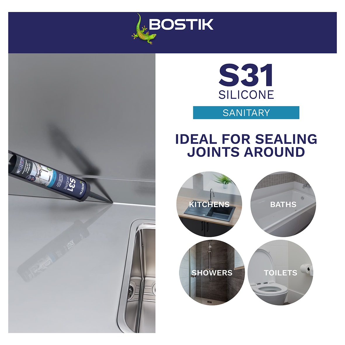 S31 Neutral Sanitary Sealant - 310ml - White - view 6