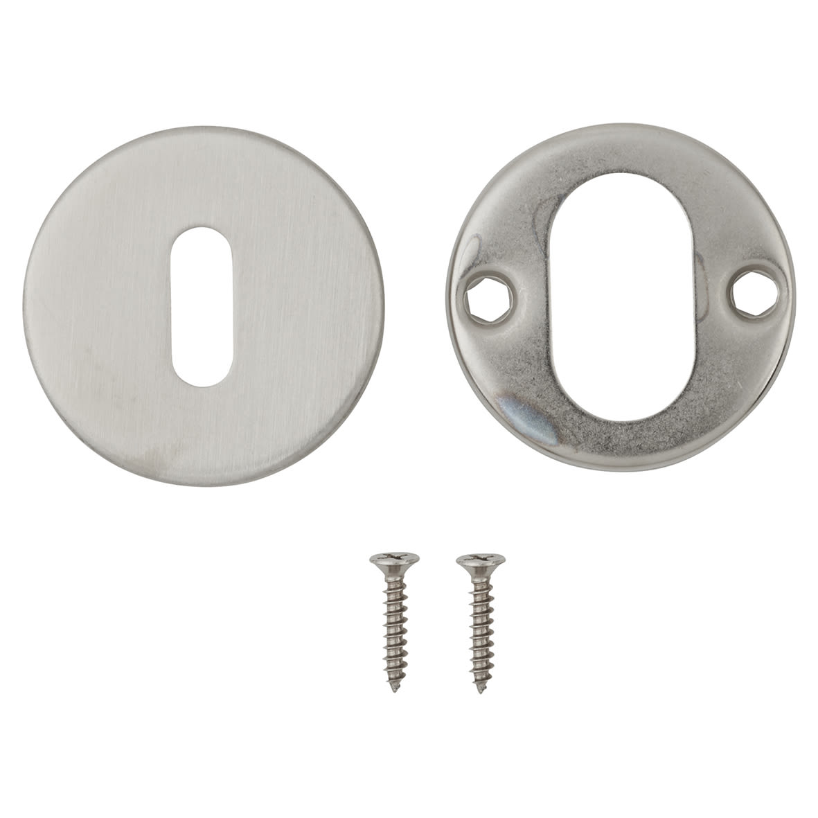 Escutcheon - 52mm Diameter - Keyhole - Satin Stainless Steel - view 6