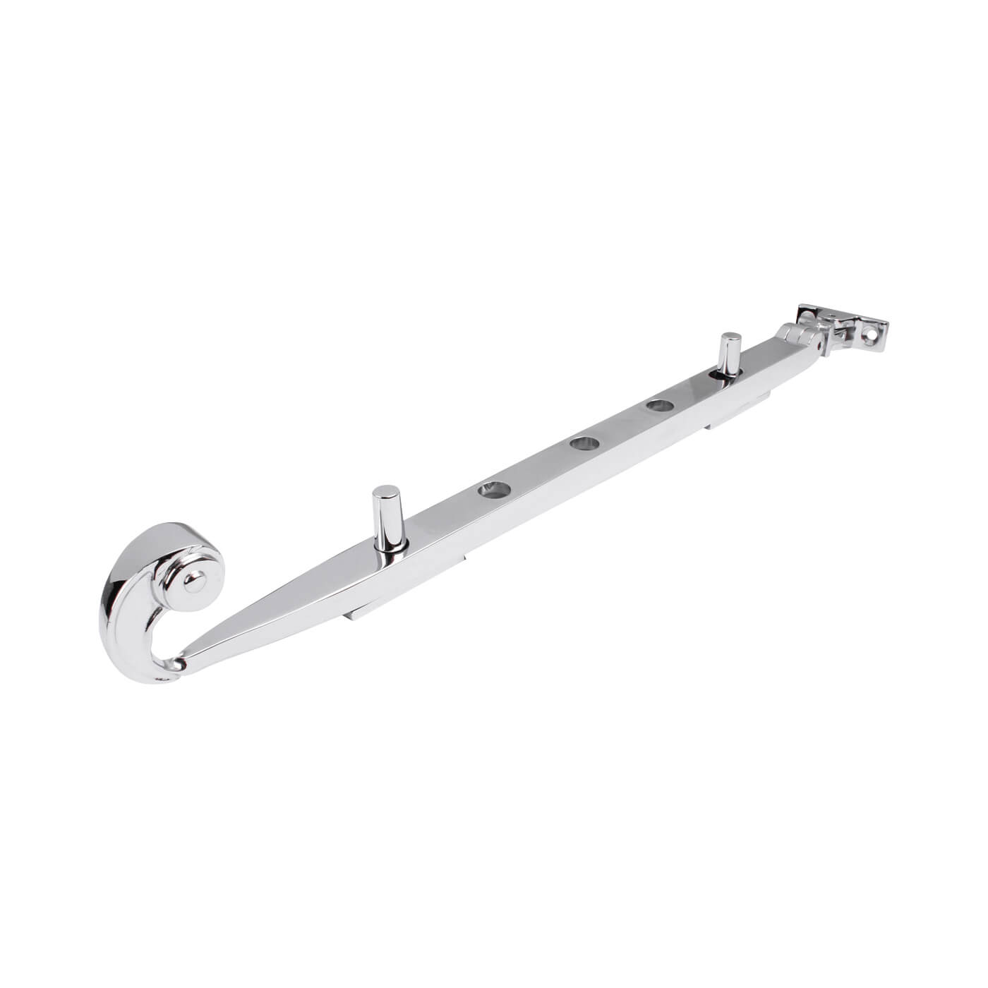 Solid Curl Casement Window Stay - 12"/300mm Length - Polished Chrome - view 2