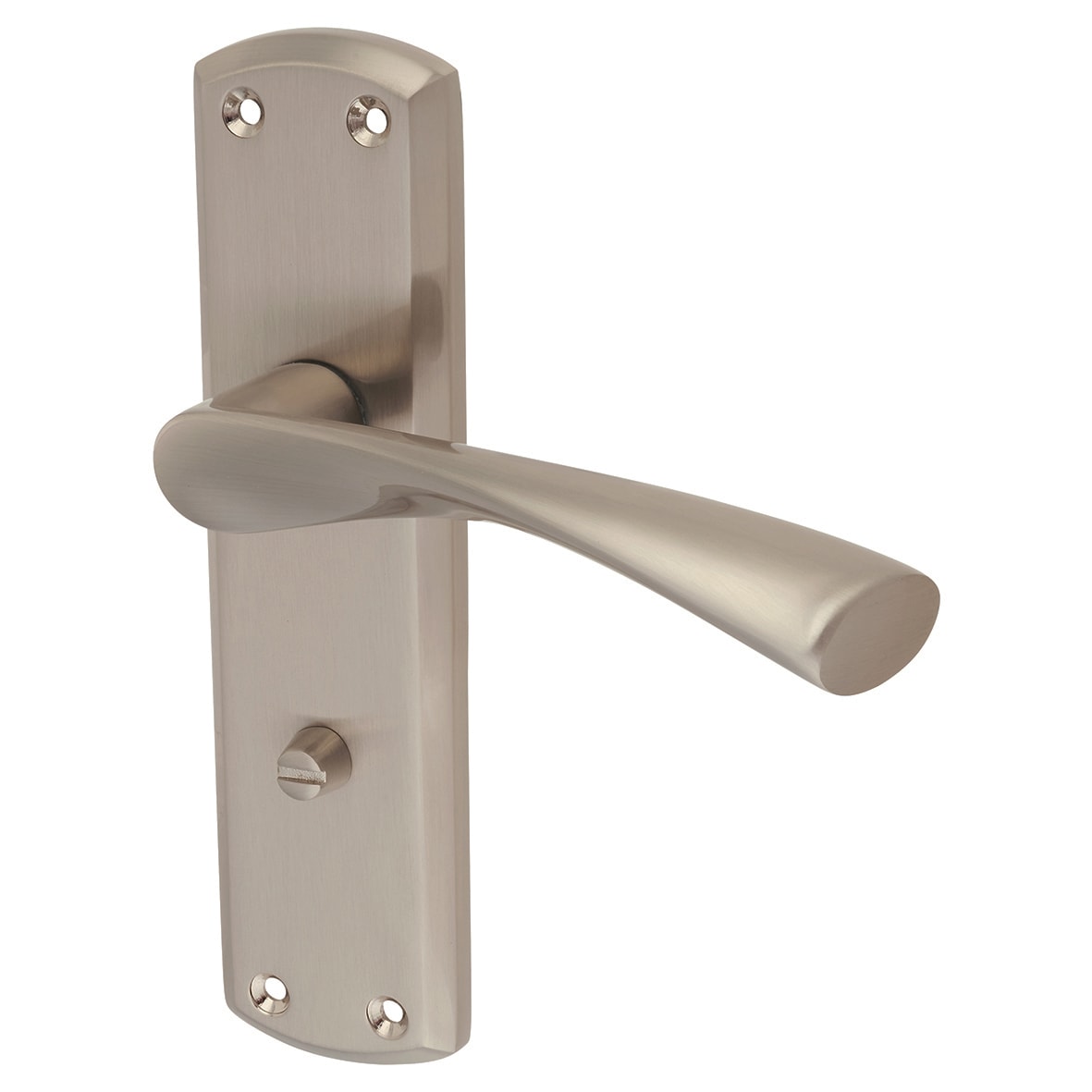 Satin Nickel Bathroom Lock Door Handles Pack - Monza Range - view 3