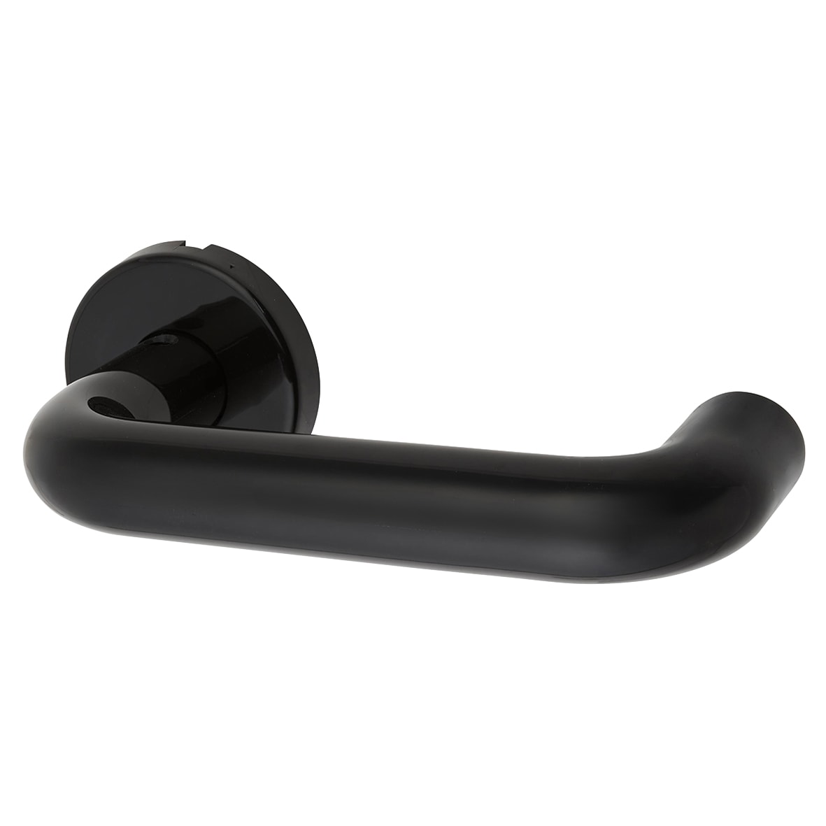 Ebony Black Nylon Steel Core Safety Door Handle on Rose - Paris Range - view 4