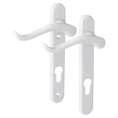 Windsor uPVC Scroll Multipoint Door Handle - 92mm c/c - LH - White - view 2
